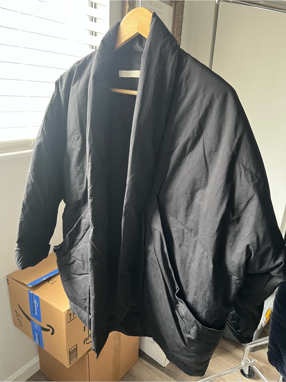 Unbranded Black Men's Shawl-Collar Coat